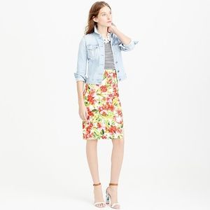 J.Crew Collection hibiscus pencil skirt